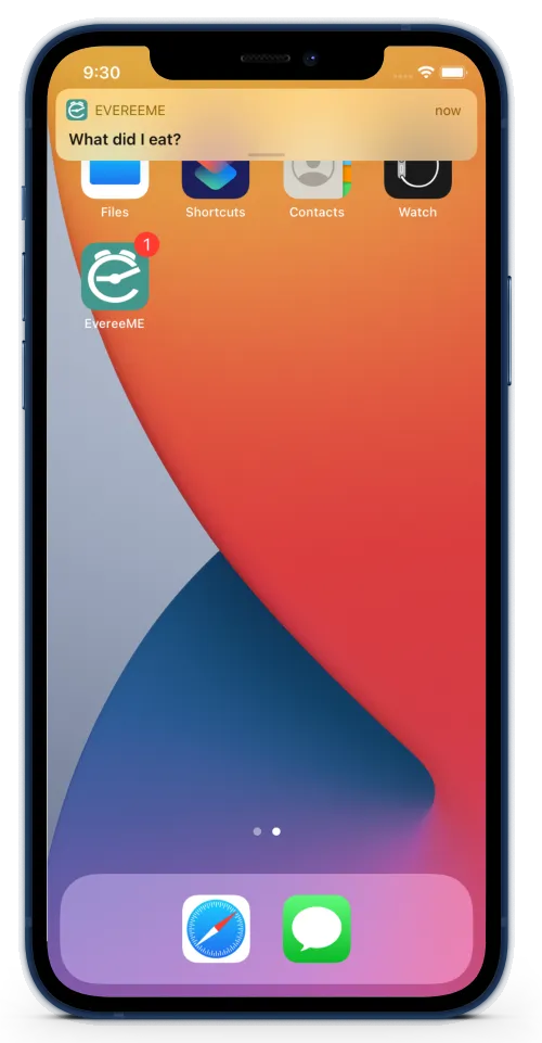 Choose a daily reminder time in EvereeME